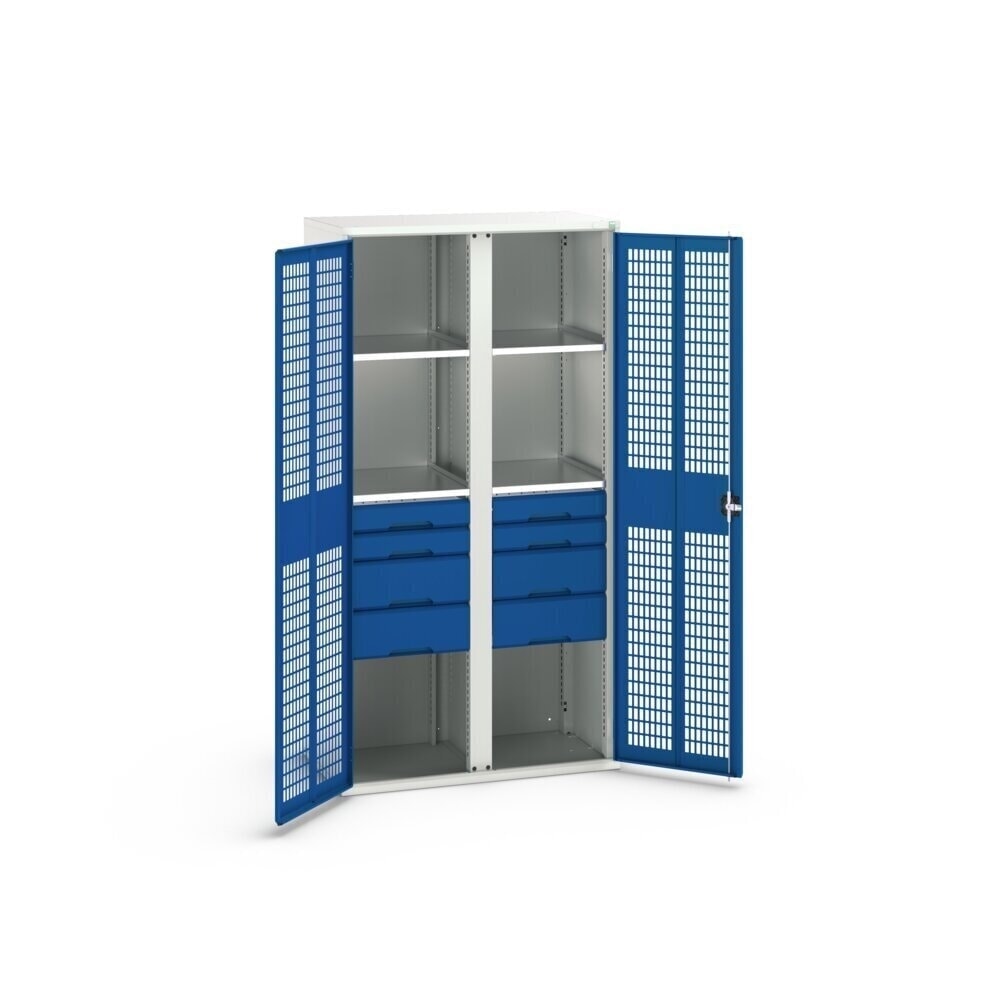 N° de l'image du produit 2 : bott verso Armoire-penderie avec ventilation, avec 4 tablettes et 8 tiroirs, lxPxH : 1 050 x 550 x 2 000 mm