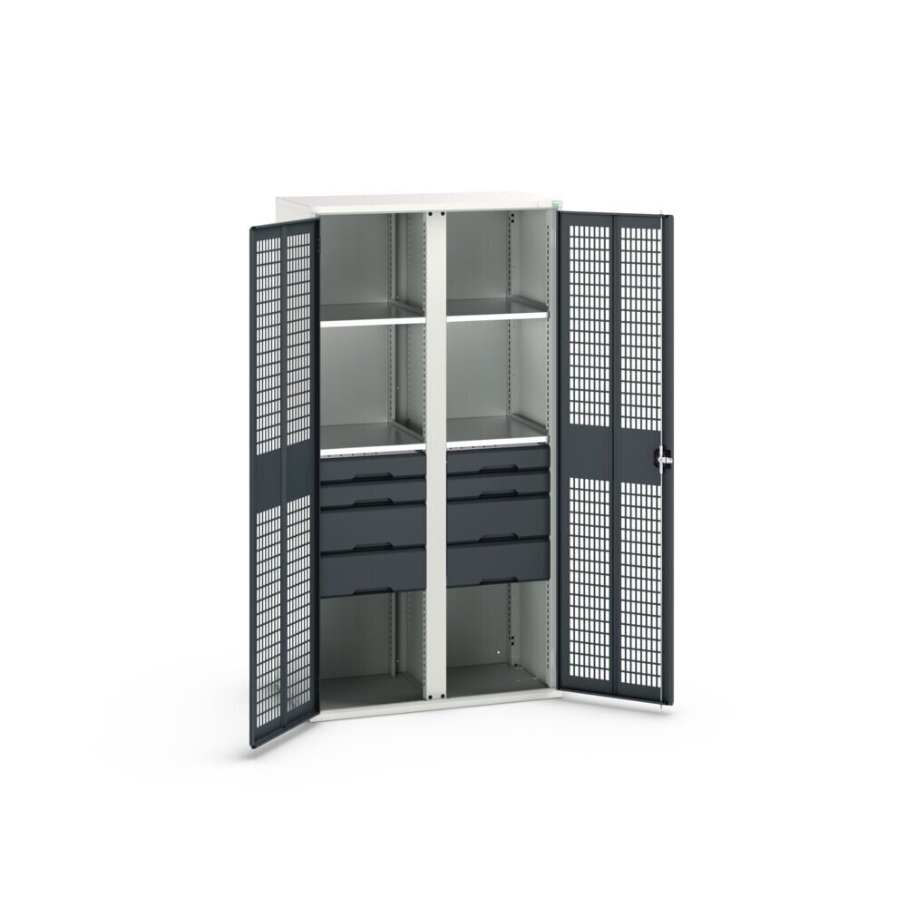 N° de l'image du produit 2 : bott verso Armoire-penderie avec ventilation, avec 4 tablettes et 8 tiroirs, lxPxH : 1 050 x 550 x 2 000 mm