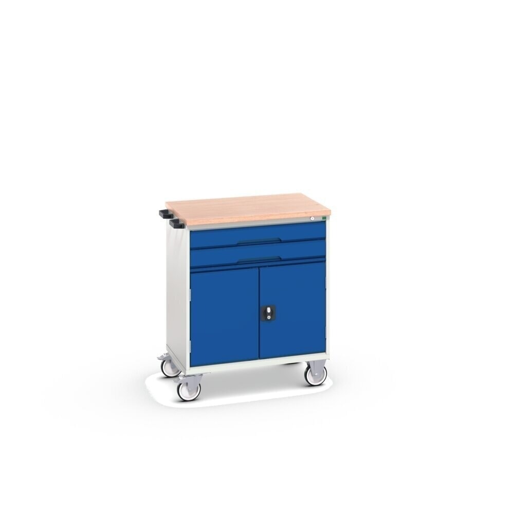 N° de l'image du produit 2 : bott verso Chariot d’atelier, avec 2 tiroirs, porte et top en multiplex, lxPxH : 800 x 600 x 980 mm