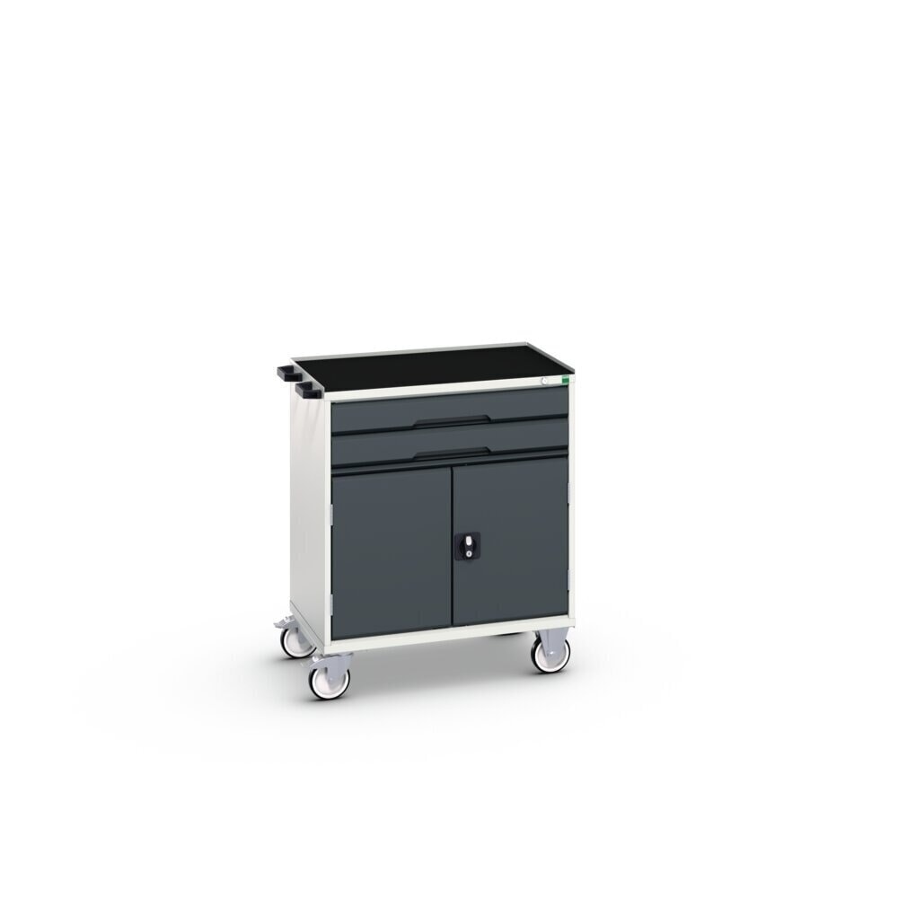 N° de l'image du produit 2 : bott verso Chariot d’atelier, avec 2 tiroirs, porte et rebord anti-chute, lxPxH : 800 x 550 x 965 mm