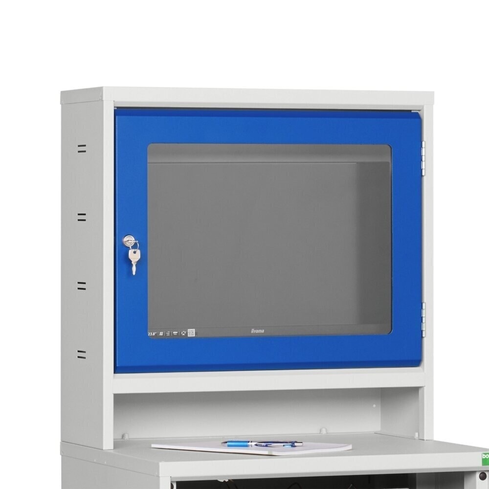 N° de l'image du produit 4 : bott verso Armoire informatique avec compartiment pour écran, avec armoire suspendue, 1 tablette, 1 étagère, lxPxH : 650 x 550 x 1 650 mm