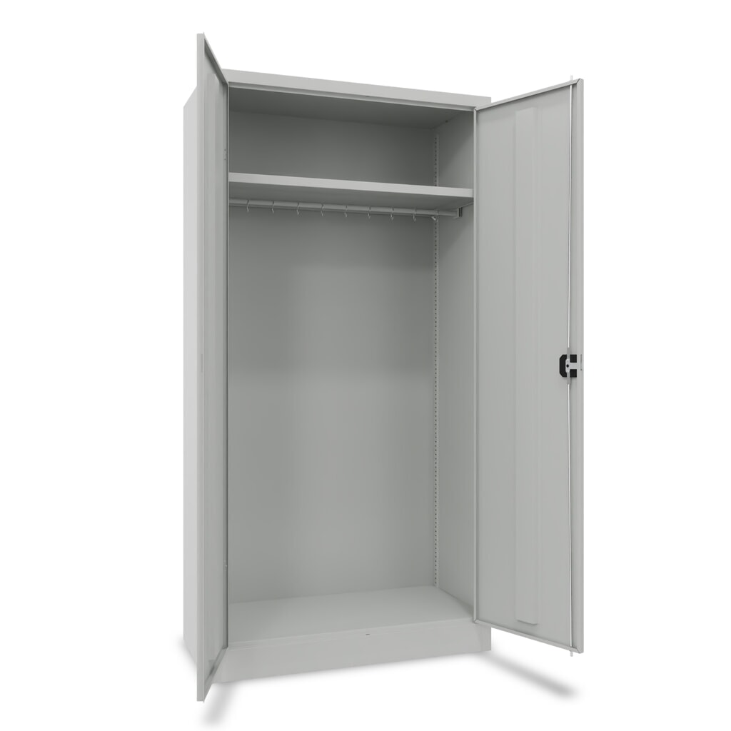 PAVOY Armoire à portes battantes avec étagère à couvre-chef galvanisée et tringle à vêtements, H x l x P 1 950 x 1 000 x 500 mm, gris clair/gris clair Illustration du produit: PAVOY Armoire à portes battantes avec étagère à couvre-chef galvanisée et tringle à vêtements, H x l x P 1 950 x 1 000 x 500 mm, gris clair/gris clair