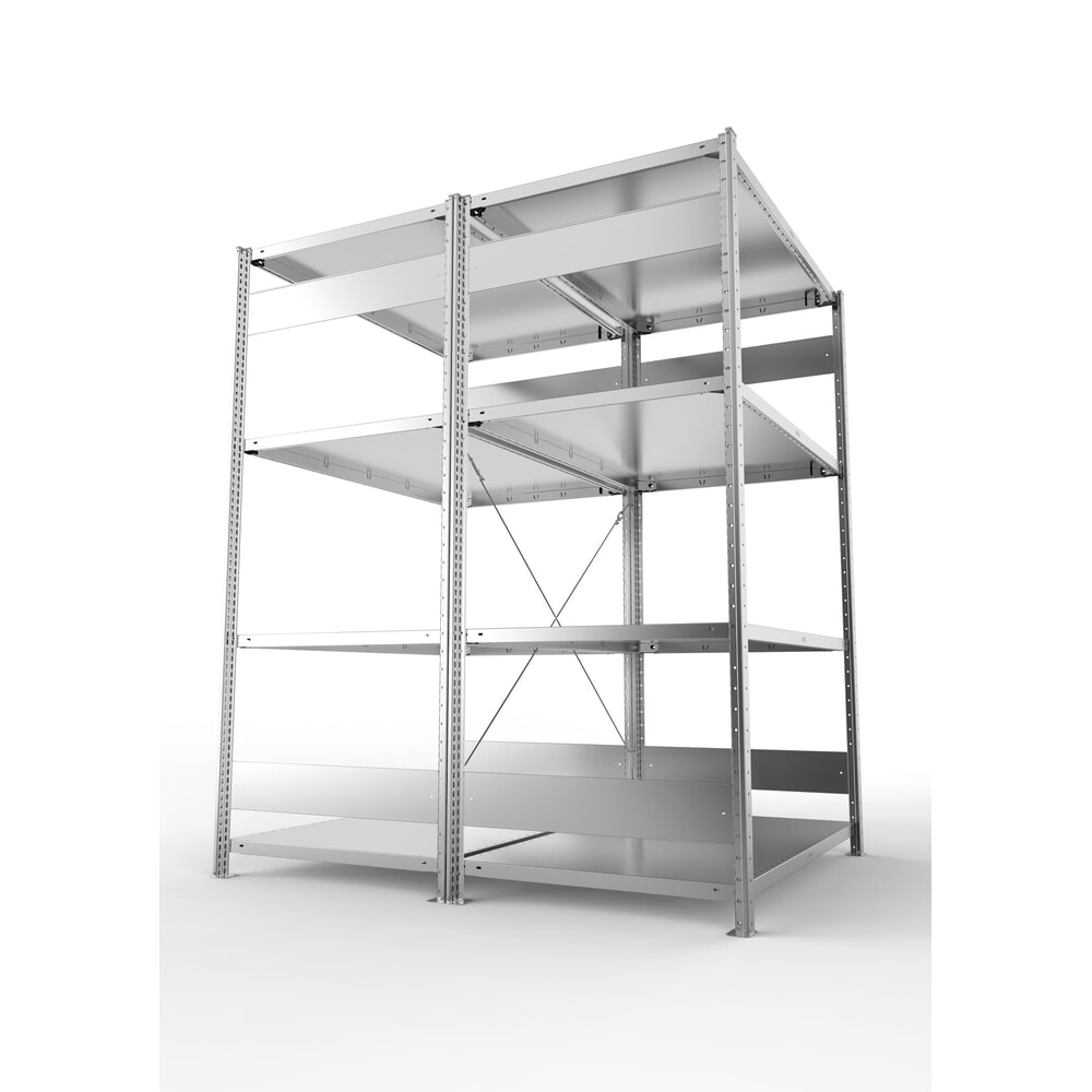 N° de l'image du produit 3 : Rayonnage grande portée META, bilatéral, TB, galvanisé, H x l x P 3 000 x 1 300 x 800 mm
