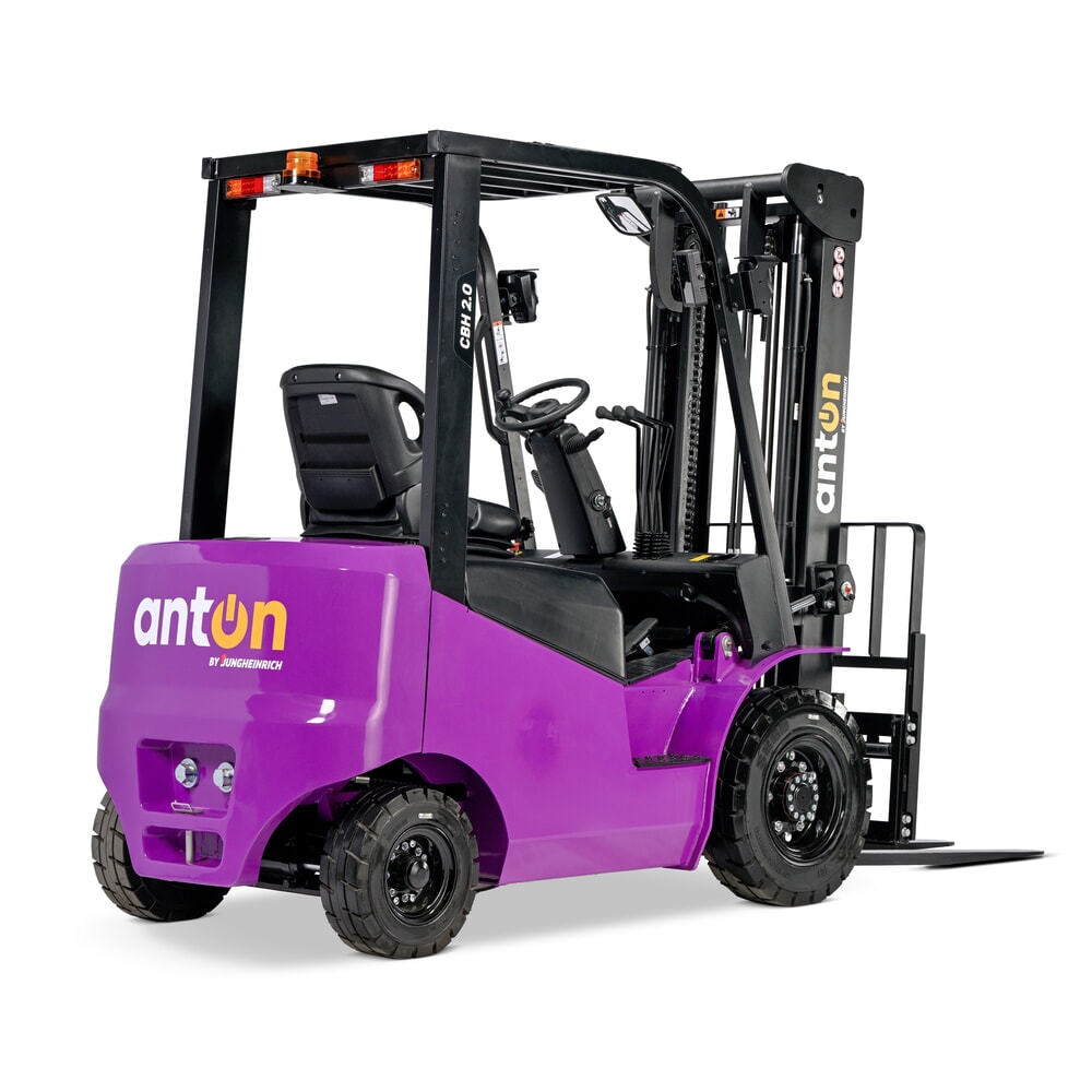 N° de l'image du produit 3 : AntOn by Jungheinrich chariot élévateur électrique CBH 2.0 avec mât télescopique double, hauteur de levage 3 300 mm, capacité de charge 2 000 kg, y compris chargeur externe 80 V, 100 A, CEE, 5 broches