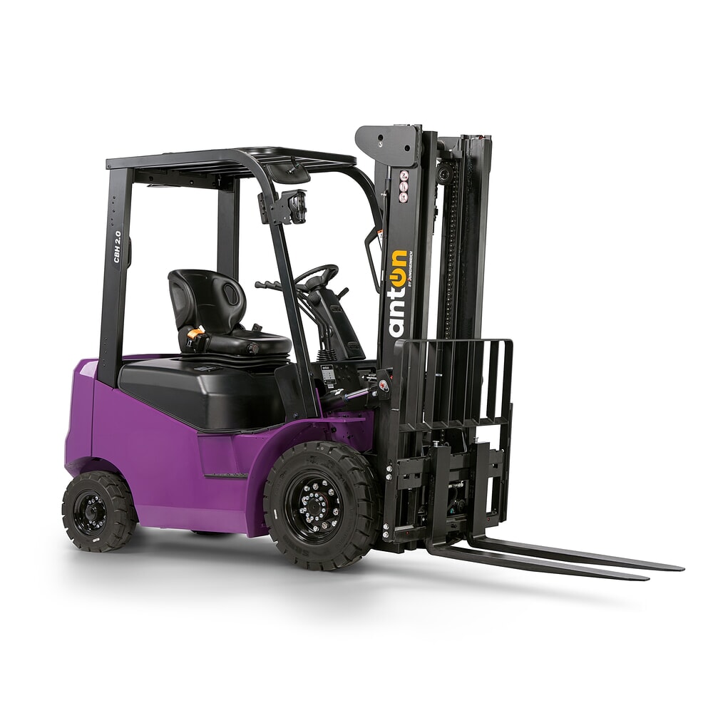 N° de l'image du produit 4 : AntOn by Jungheinrich chariot élévateur électrique CBH 2.0 avec mât télescopique double, hauteur de levage 3 300 mm, capacité de charge 2 000 kg, y compris chargeur externe 80 V, 100 A, CEE, 5 broches