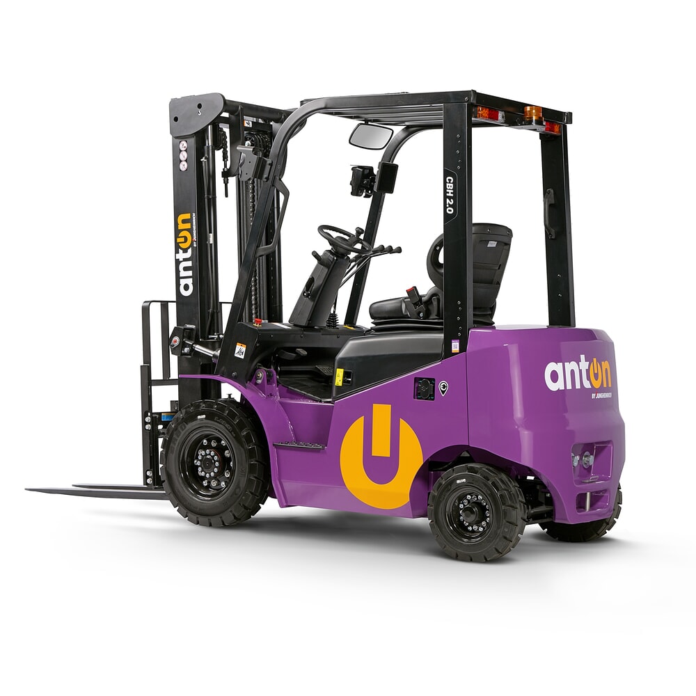 N° de l'image du produit 5 : AntOn by Jungheinrich chariot élévateur électrique CBH 2.0 avec mât télescopique double, hauteur de levage 3 300 mm, capacité de charge 2 000 kg, y compris chargeur externe 80 V, 100 A, CEE, 5 broches