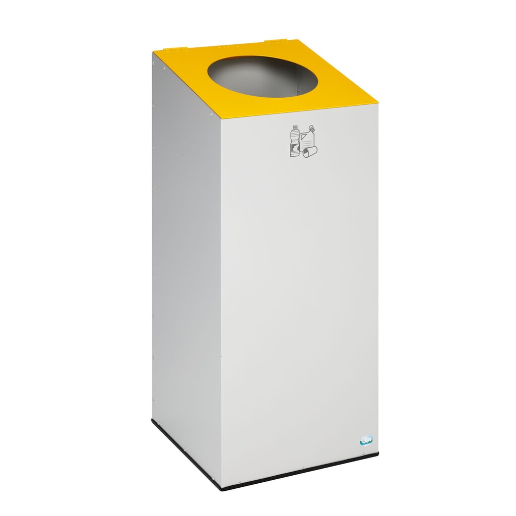 Illustration du produit: Collecteur de recyclage VAR® WSG 38, avec anneau de serrage et batterie rechargeable ronde, gris clair, jaune trafic