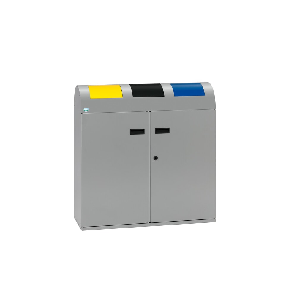 N° de l'image du produit 1 : Collecteur de recyclage VAR® WSS 75, avec 3 moteurs de pré-étirage et trappes d’insertion à fermeture automatique, tête arrondie, argent