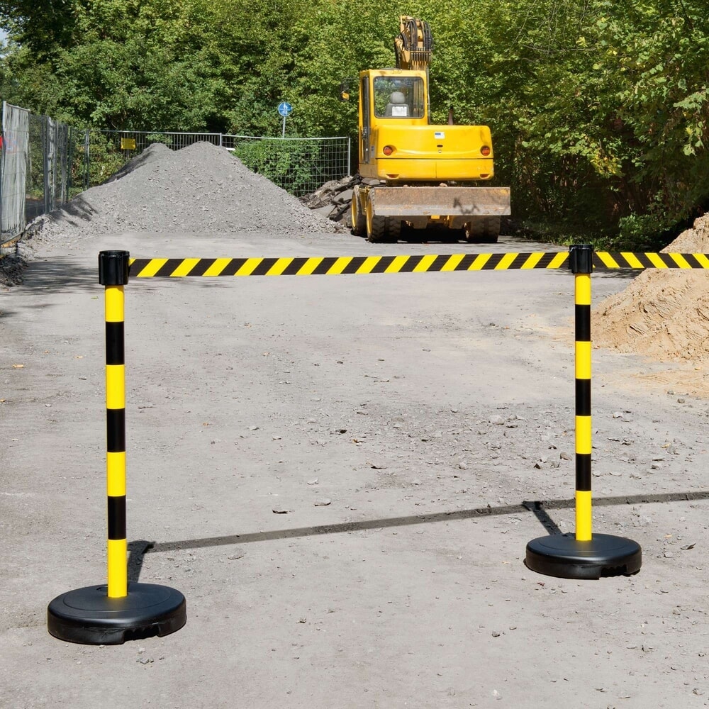 N° de l'image du produit 3 : Potelet d’avertissement à ruban étirable Moravia, hauteur mm 950, noir/jaune