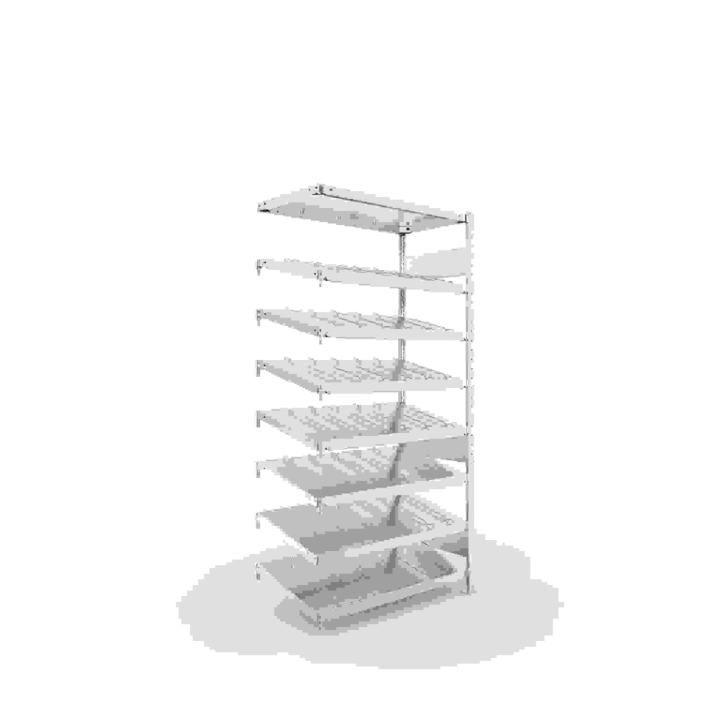Illustration du produit: Rayonnage dynamique pour palettes META TA, unilatéral, avec tablettes, profondeur 500 mm