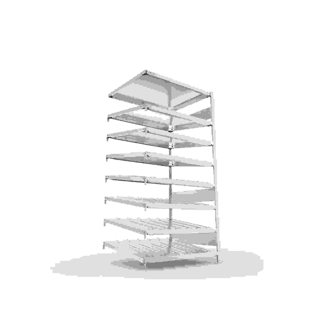 N° de l'image du produit 4 : Rayonnage dynamique pour palettes META TA, unilatéral, avec tablettes, profondeur 800 mm