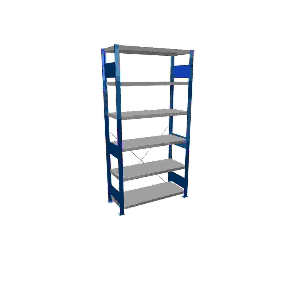SCHULTE Rayonnage à tablettes, bleu gentiane / galvanisé, avec 6 tablettes en tôle d’acier, charge par tablette 330 kg, HxlxP 2 000 x 1 060 x 436 mm Illustration du produit: SCHULTE Rayonnage à tablettes, bleu gentiane / galvanisé, avec 6 tablettes en tôle d’acier, charge par tablette 330 kg, HxlxP 2 000 x 1 060 x 436 mm