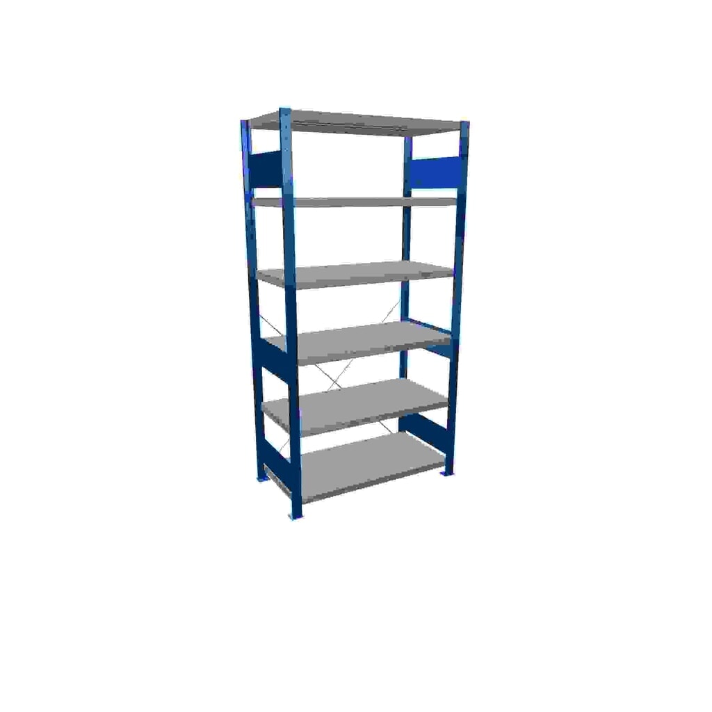 SCHULTE Rayonnage à tablettes, bleu gentiane / galvanisé, avec 6 tablettes en tôle d’acier, charge par tablette 330 kg, HxlxP 2 000 x 1 060 x 536 mm Illustration du produit: SCHULTE Rayonnage à tablettes, bleu gentiane / galvanisé, avec 6 tablettes en tôle d’acier, charge par tablette 330 kg, HxlxP 2 000 x 1 060 x 536 mm