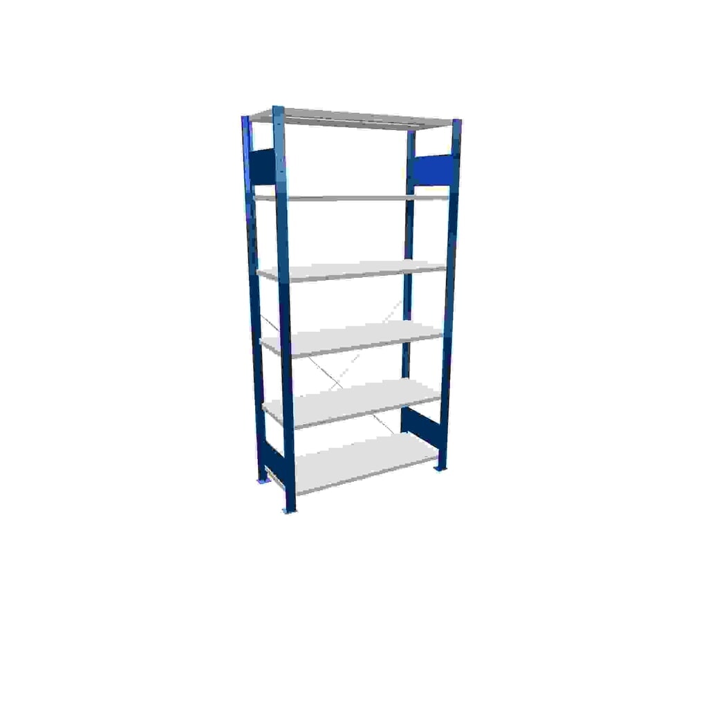 SCHULTE Rayonnage à tablettes bleu gentiane / gris clair avec 6 tablettes en tôle d’acier, charge par tablette 150 kg, HxlxP 2 000 x 1 060 x 436 mm Illustration du produit: SCHULTE Rayonnage à tablettes bleu gentiane / gris clair avec 6 tablettes en tôle d’acier, charge par tablette 150 kg, HxlxP 2 000 x 1 060 x 436 mm