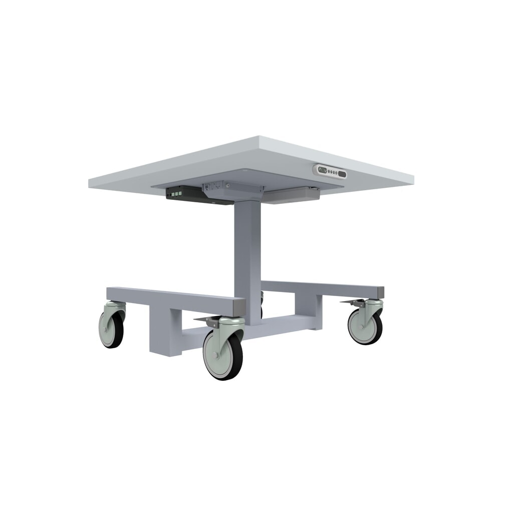N° de l'image du produit 2 : Rocholz Höhenverstellbarer Packtisch, elektrisch, mobil, HxBxT 554–854 mm x 700 mm x 800 mm