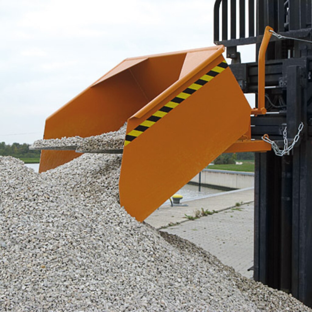 Eichinger® Pelle godet avec passage de fourche pour chariot élévateur, 1 500 kg, 300 litres orangé pur N° de l'image du produit 5 : Eichinger® Pelle godet avec passage de fourche pour chariot élévateur, 1 500 kg, 300 litres orangé pur