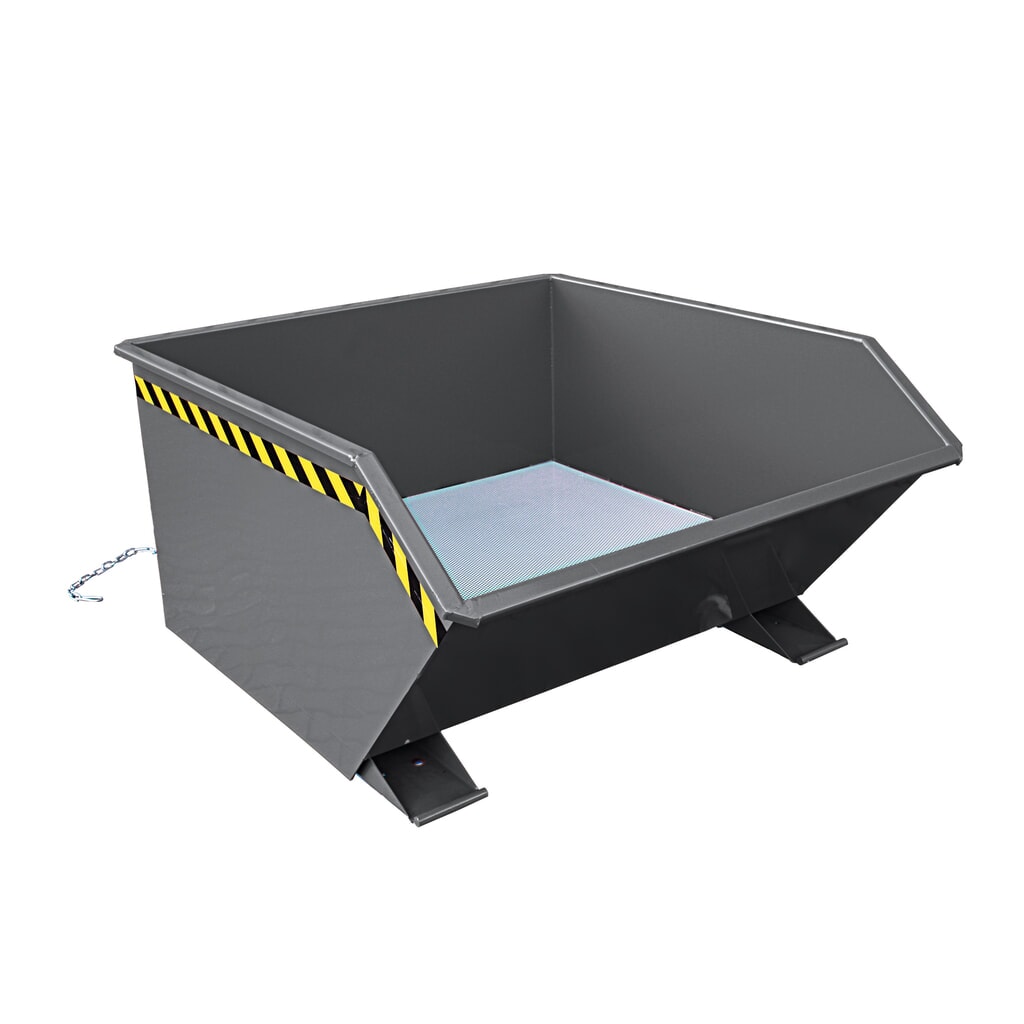 Illustration du produit: Eichinger® Benne à copeaux à fond en tôle perforée et robinet de vidange, 1 000 kg, 300 litres, gris anthracite