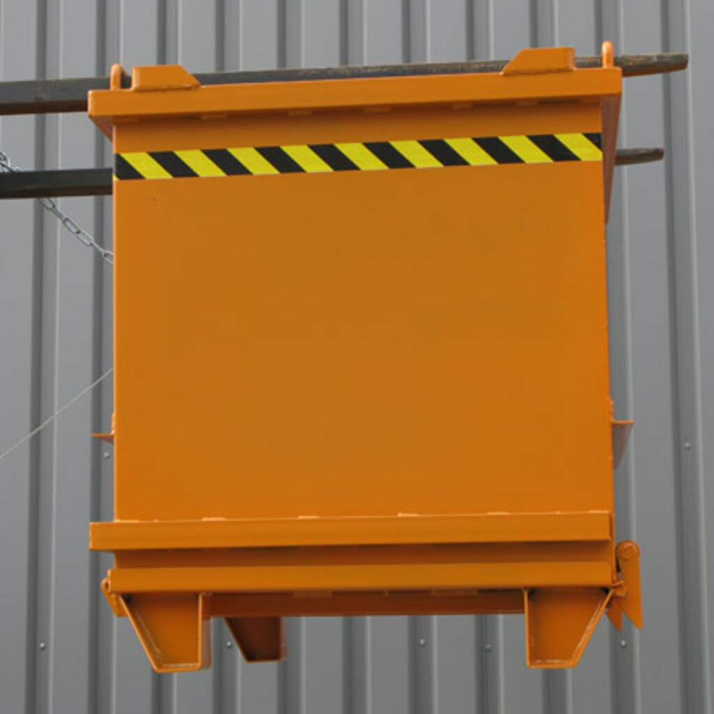 Eichinger® Conteneur pour matériaux de construction à fond basculant, 2000 kg, 1000 litres, orangé pur N° de l'image du produit 3 : Eichinger® Conteneur pour matériaux de construction à fond basculant, 2000 kg, 1000 litres, orangé pur