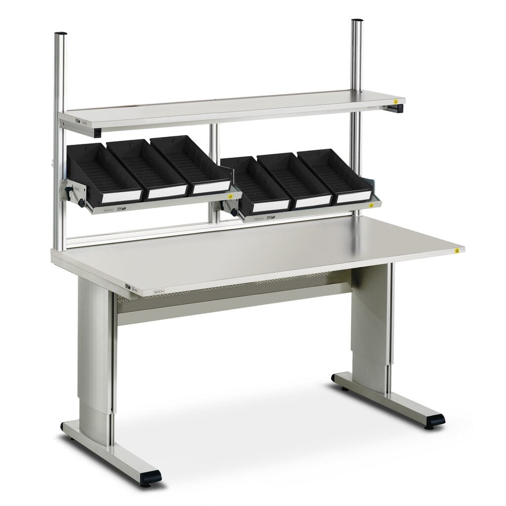 N° de l'image du produit 4 : Table de travail TRESTON WB, ESD, réglable en hauteur manuellement, lxP 1 800 x 800 mm