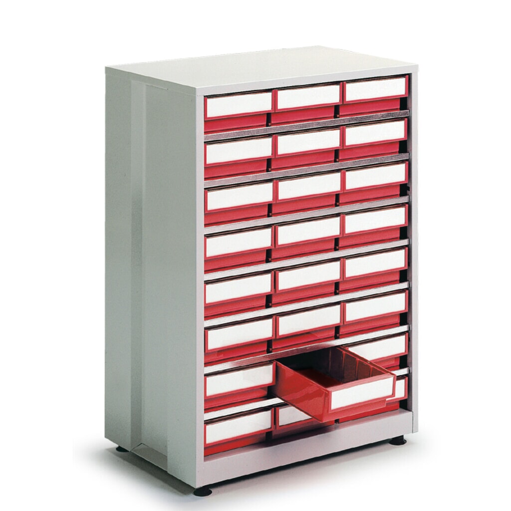 Illustration du produit: Système de rangement à tiroirs, 24 tiroirs, rouge