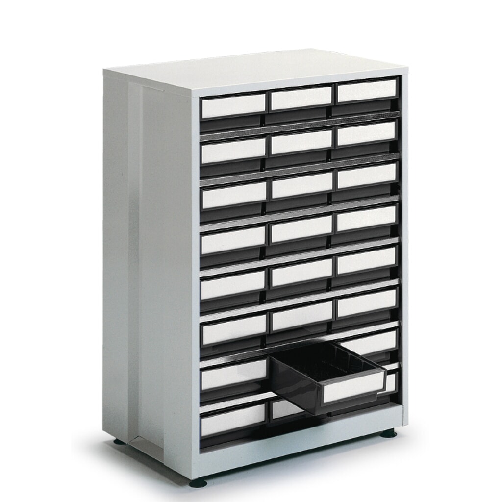 Système de rangement à tiroirs, 24 tiroirs, gris Illustration du produit: Système de rangement à tiroirs, 24 tiroirs, gris