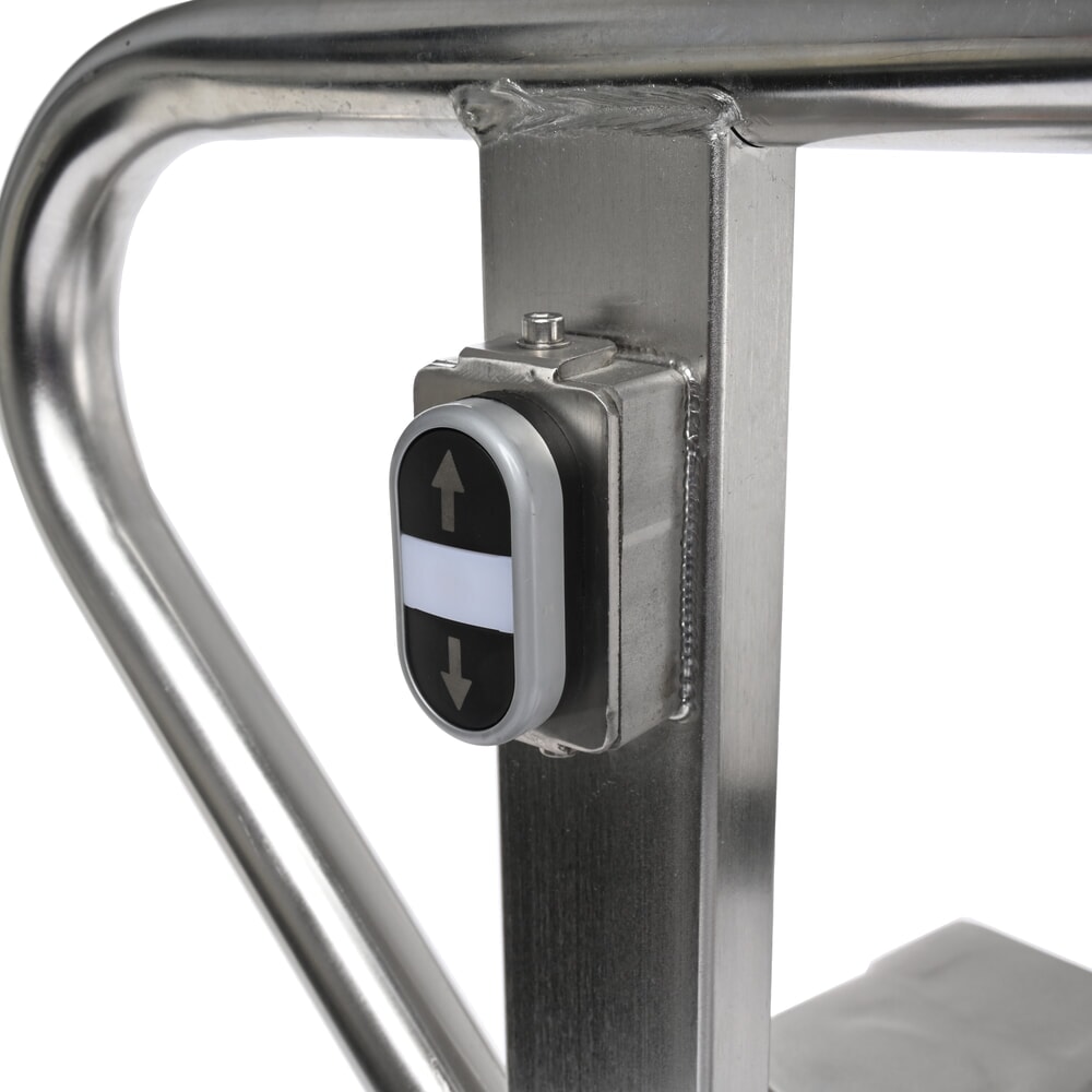 N° de l'image du produit 11 : Transpalette à ciseaux en acier inoxydable Ameise® PTM 1.0 Scissor INOX, capacité de charge 1 000 kg, électrohydraulique, longueur de fourche 1 200 mm, nylon