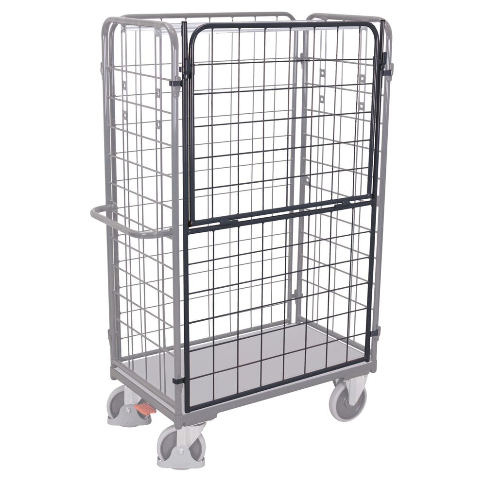 Illustration du produit: Längswand für VARIOfit® Paket- oder Etagenwagen, für 700 mm Tiefe, HxB 1525 mm x 970 mm, anthrazitgrau, klappbar