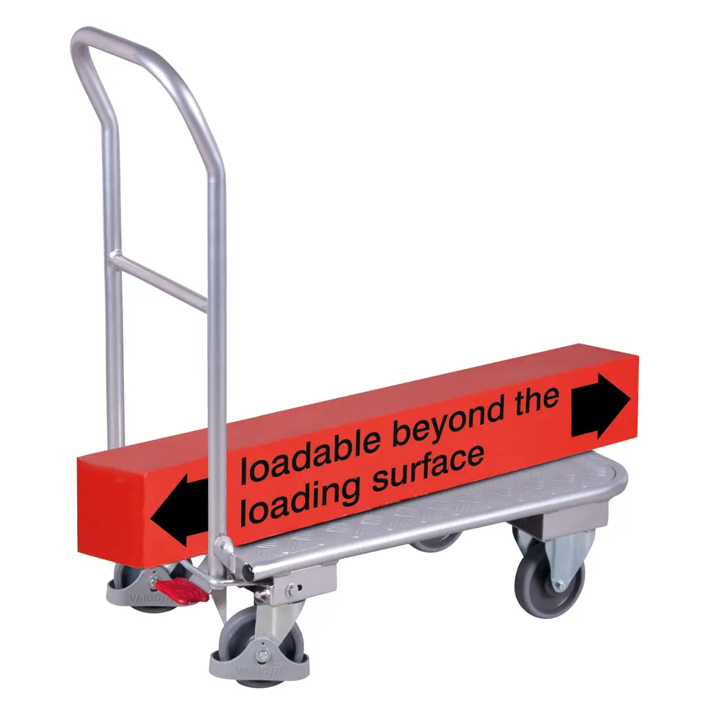 Illustration du produit: VARIOfit® Aluminium-Klappwagen mit Riffelblech-Ladefläche, EasySTOP®-Bremssystem, HxBxT 950 mm x 815 mm x 450 mm, Ladefläche geriffelt