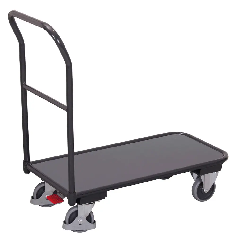 Illustration du produit: VARIOfit® Magazinwagen, Stahlgestell, Holzwerkstoff-Ladefläche, Ladefläche BxT 850 mm x 450 mm, anthrazitgrau