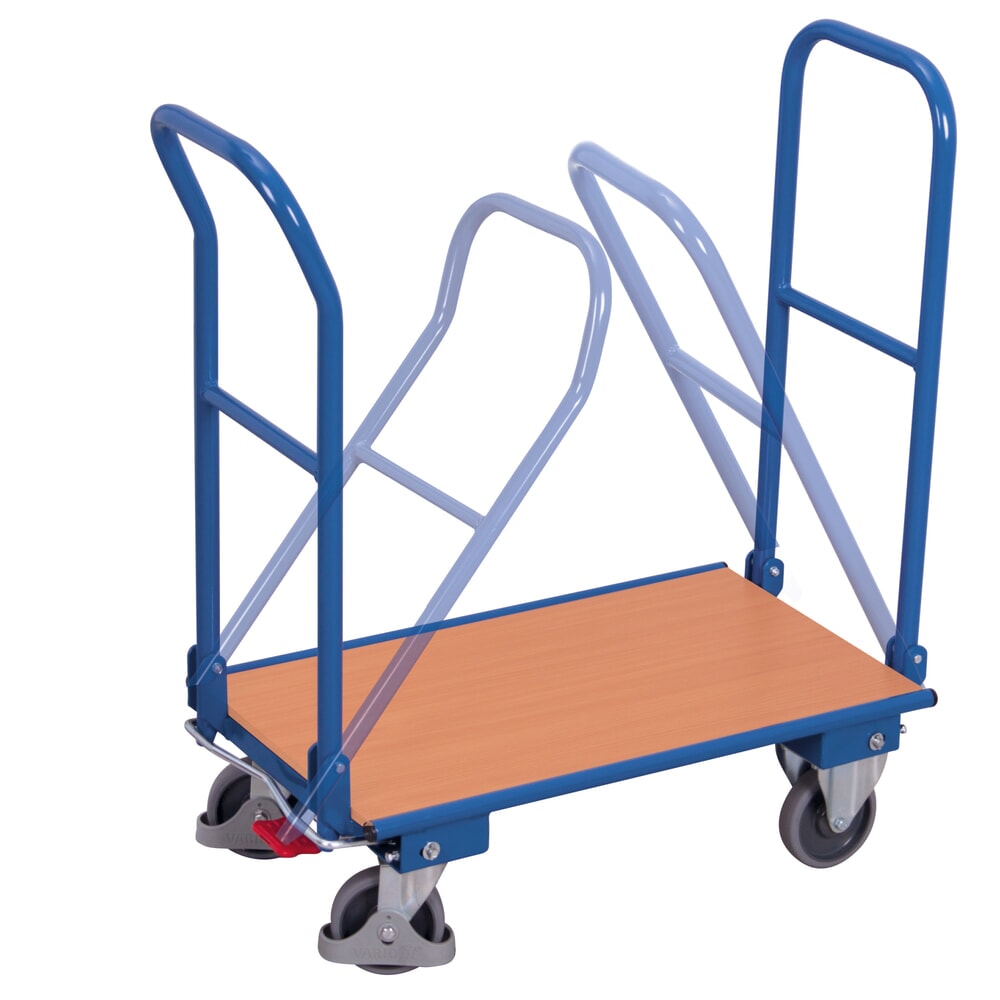 Illustration du produit: VARIOfit® Klappwagen, 2 Bügel, EasySTOP®-Bremssystem, HxBxT 940 mm x 850 mm x 450 mm, enzianblau