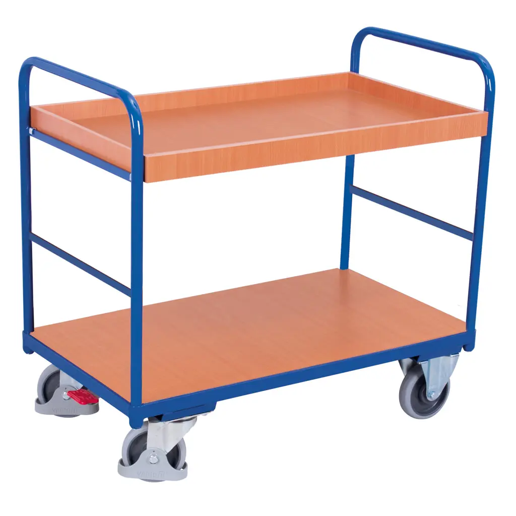 Illustration du produit: VARIOfit® Tischwagen, 1 Boden, 1 Tablett, HxBxT 990 mm x 910 mm x 500 mm, enzianblau