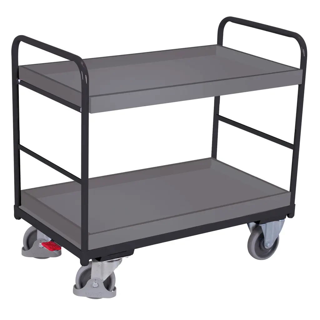 Illustration du produit: VARIOfit® Tischwagen, 2 Tabletts, HxBxT 990 mm x 910 mm x 500 mm, anthrazitgrau