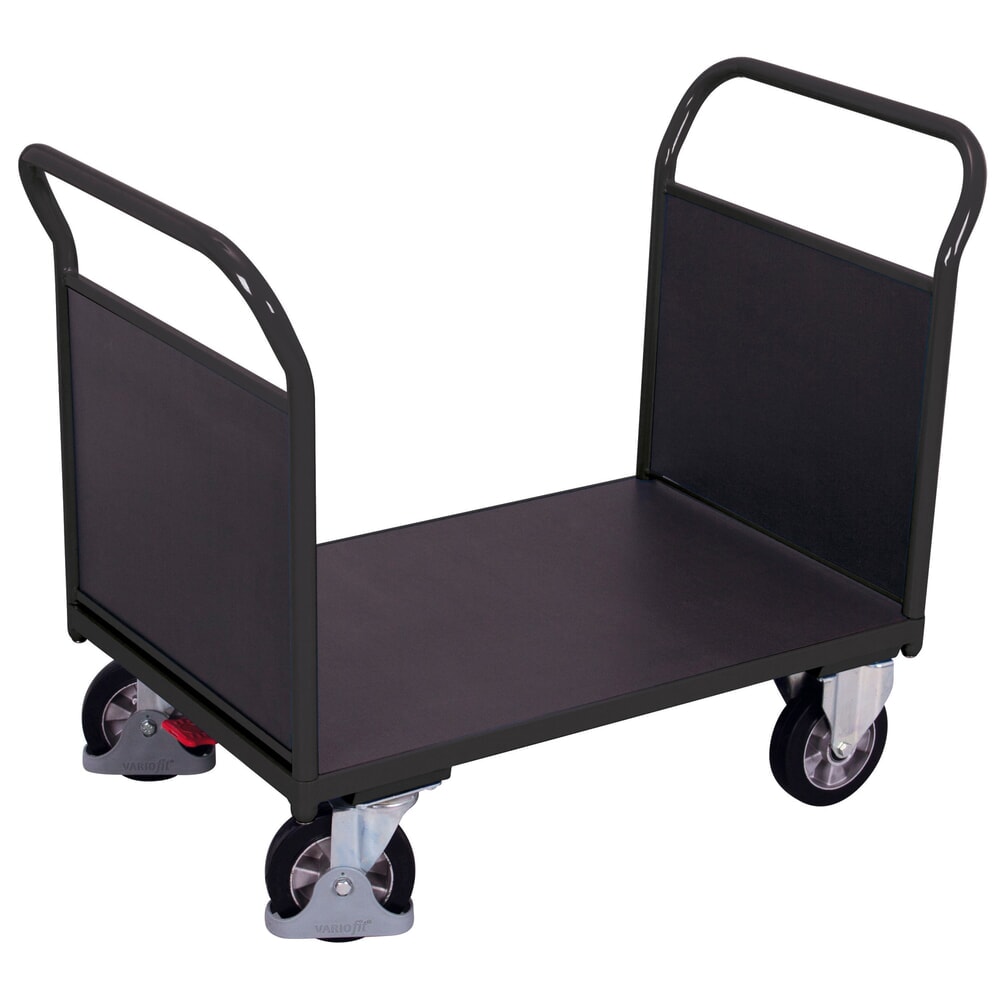 Illustration du produit: VARIOfit® Doppelstirnwandwagen, Siebdruckplatte, Tragfähigkeit 1000 kg, HxBxT 1015 mm x 1195 mm x 700 mm, anthrazitgrau