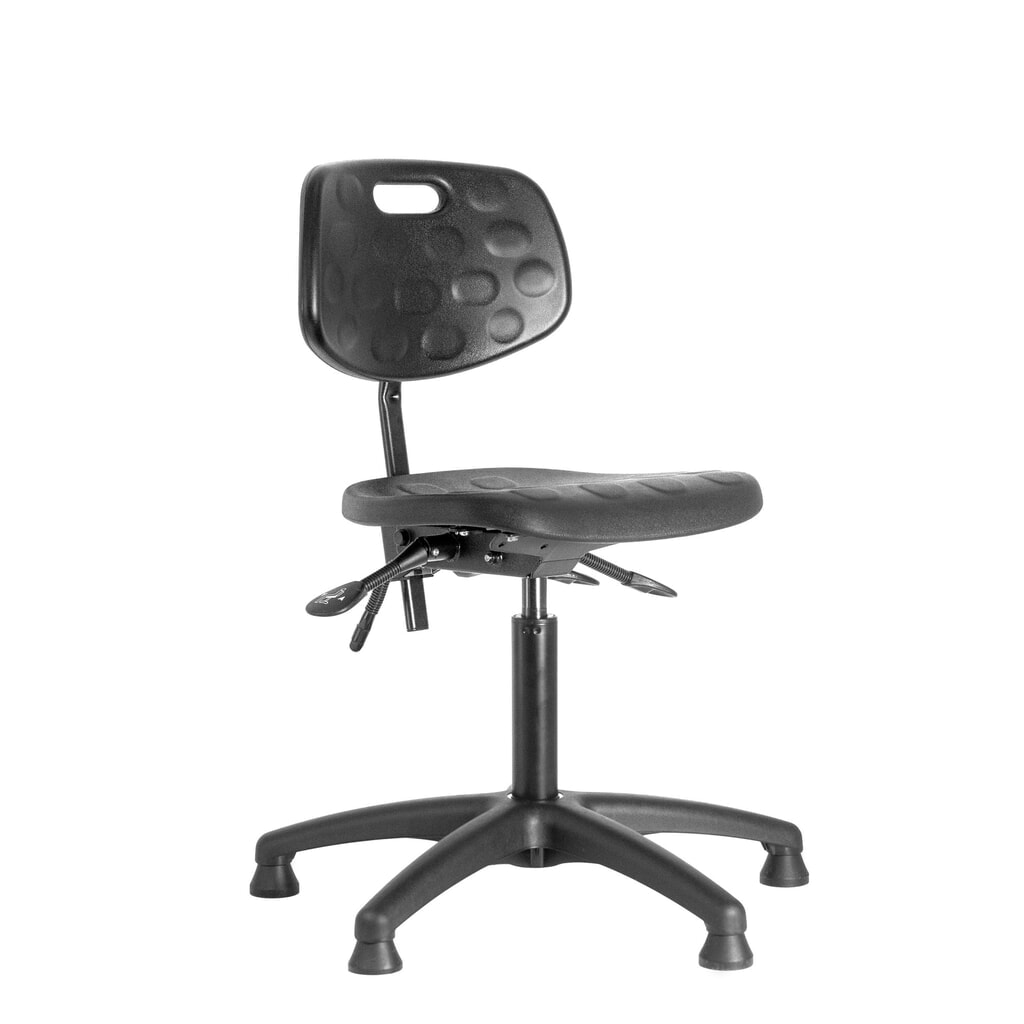 Illustration du produit: meychair Arbeitsdrehstuhl Workster Basic PW1, stufenlos höhenverstellbar, Kunststoffgestell, Polyurethan-Schaumsitz, Sitzhöhe 470 mm – 610 mm, Bodengleiter