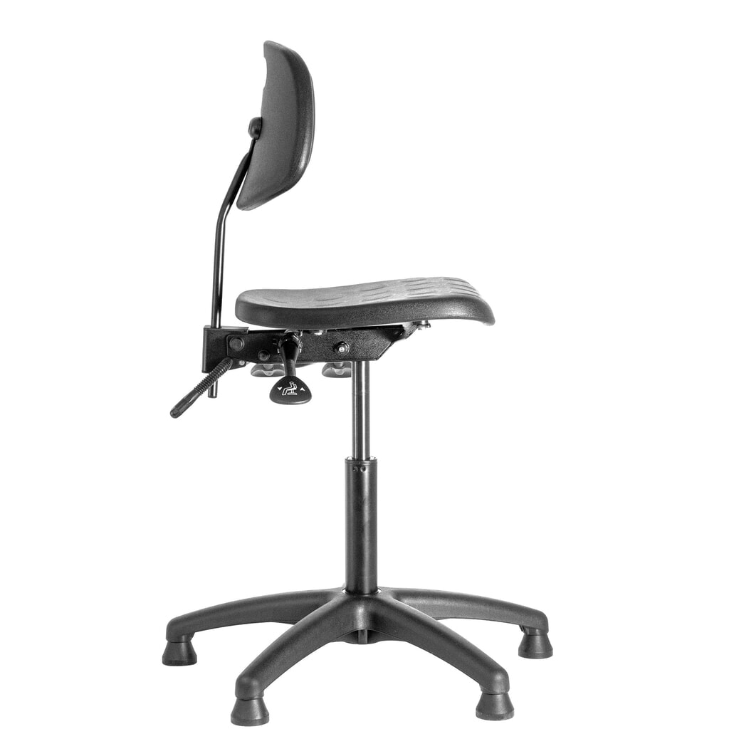 meychair Arbeitsdrehstuhl Workster Basic PW1, stufenlos höhenverstellbar, Kunststoffgestell, Polyurethan-Schaumsitz, Sitzhöhe 470 mm – 610 mm, Bodengleiter N° de l'image du produit 2 : meychair Arbeitsdrehstuhl Workster Basic PW1, stufenlos höhenverstellbar, Kunststoffgestell, Polyurethan-Schaumsitz, Sitzhöhe 470 mm – 610 mm, Bodengleiter