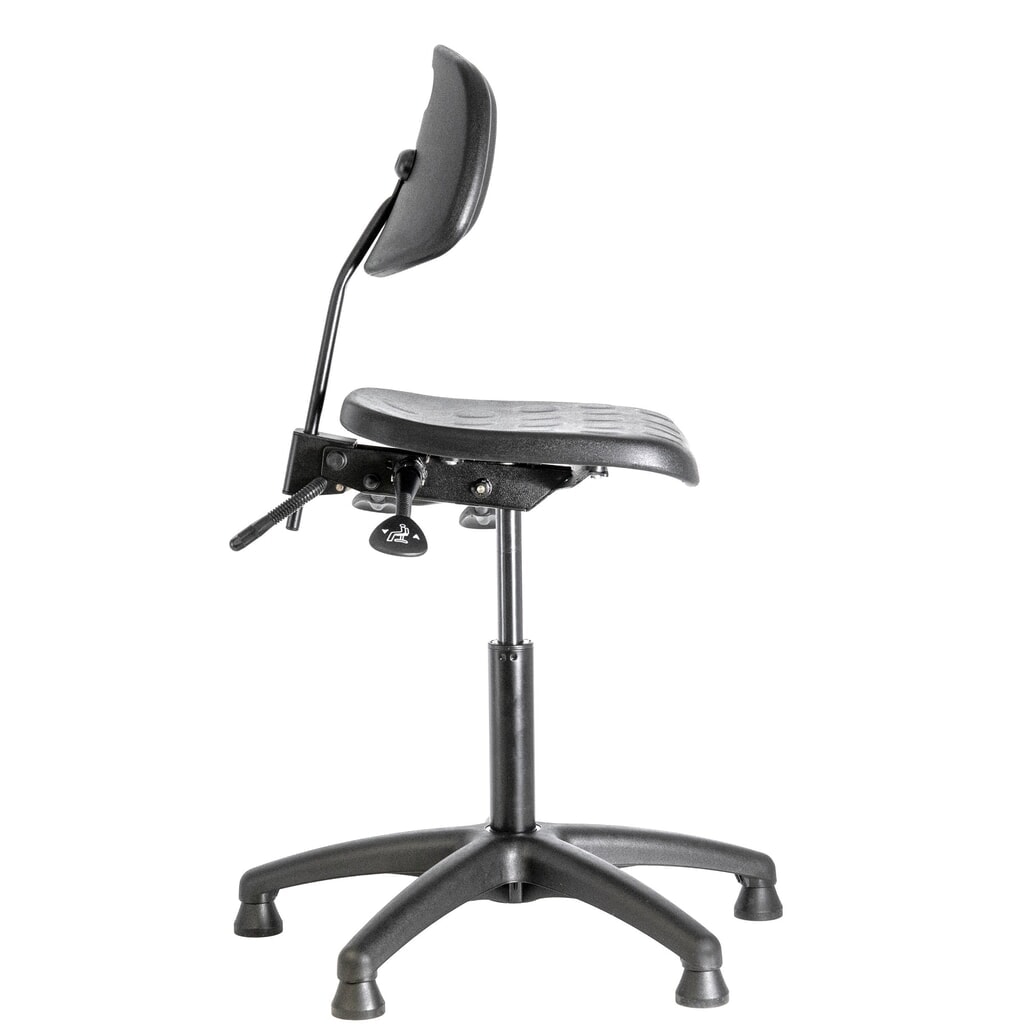 meychair Arbeitsdrehstuhl Workster Basic PW1, stufenlos höhenverstellbar, Kunststoffgestell, Polyurethan-Schaumsitz, Sitzhöhe 470 mm – 610 mm, Bodengleiter N° de l'image du produit 4 : meychair Arbeitsdrehstuhl Workster Basic PW1, stufenlos höhenverstellbar, Kunststoffgestell, Polyurethan-Schaumsitz, Sitzhöhe 470 mm – 610 mm, Bodengleiter