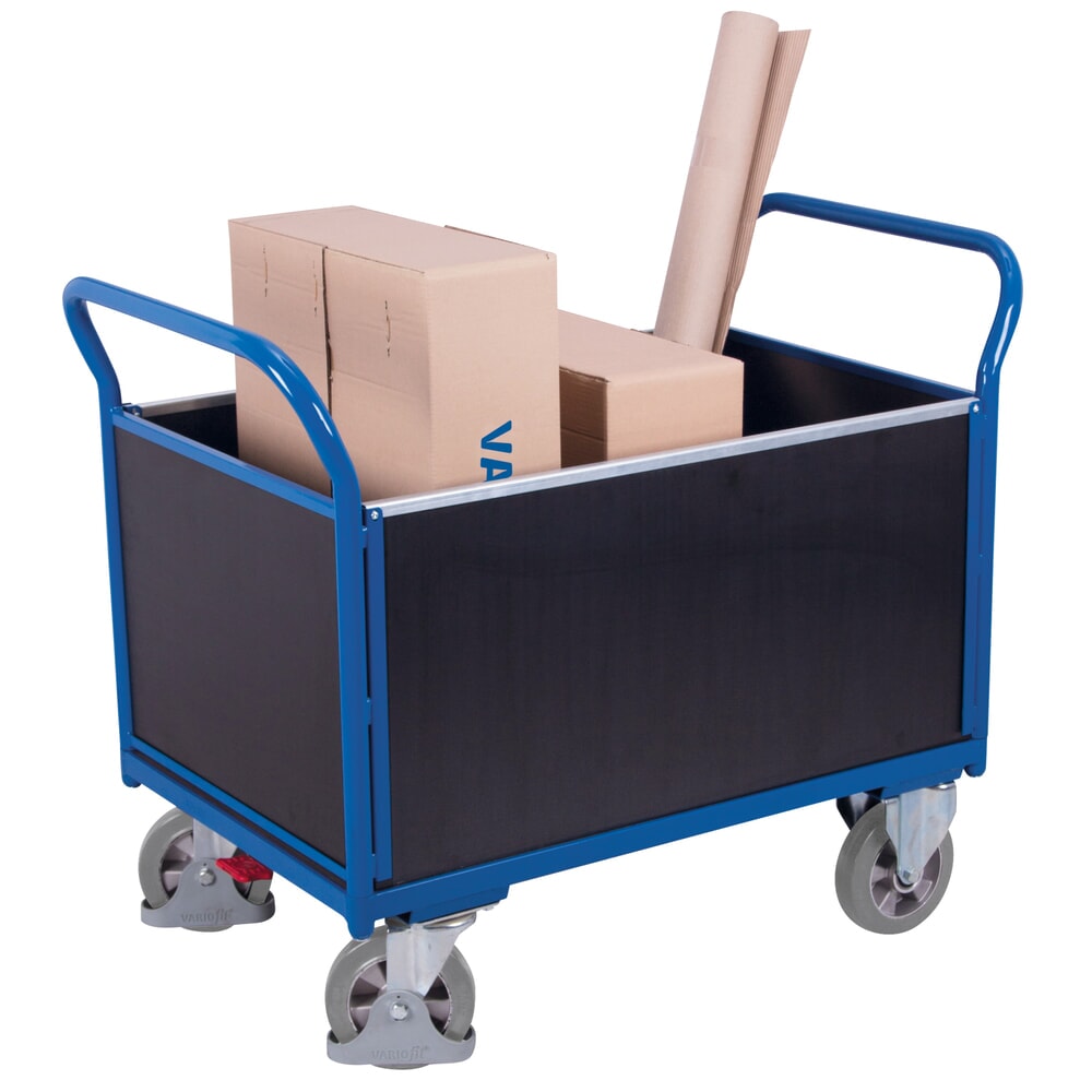 N° de l'image du produit 5 : VARIOfit® Vierwandwagen, Siebdruckplatte, Tragfähigkeit 1000 kg, HxBxT 1015 mm x 1195 mm x 700 mm, enzianblau