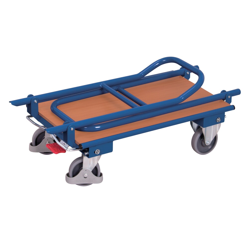 N° de l'image du produit 8 : VARIOfit® Klappwagen, 2 Bügel, EasySTOP®-Bremssystem, HxBxT 940 mm x 850 mm x 450 mm, enzianblau