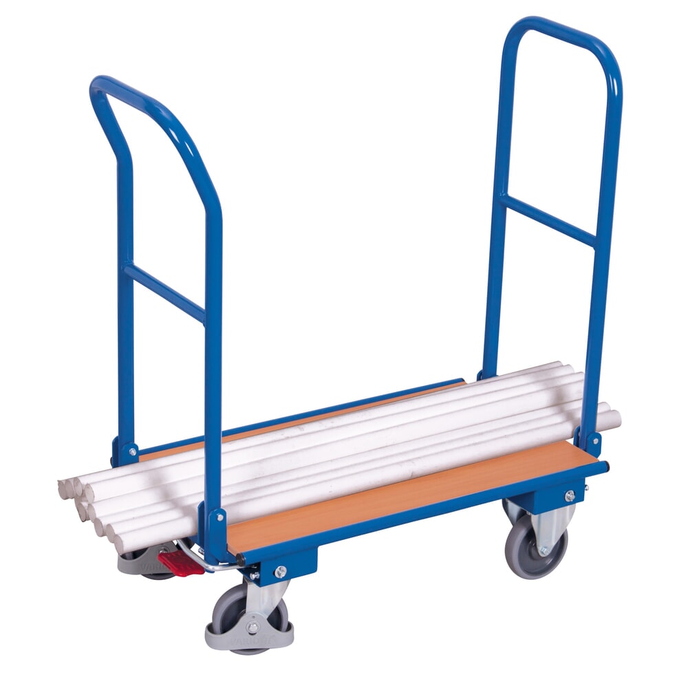 N° de l'image du produit 9 : VARIOfit® Klappwagen, 2 Bügel, EasySTOP®-Bremssystem, HxBxT 940 mm x 850 mm x 450 mm, enzianblau
