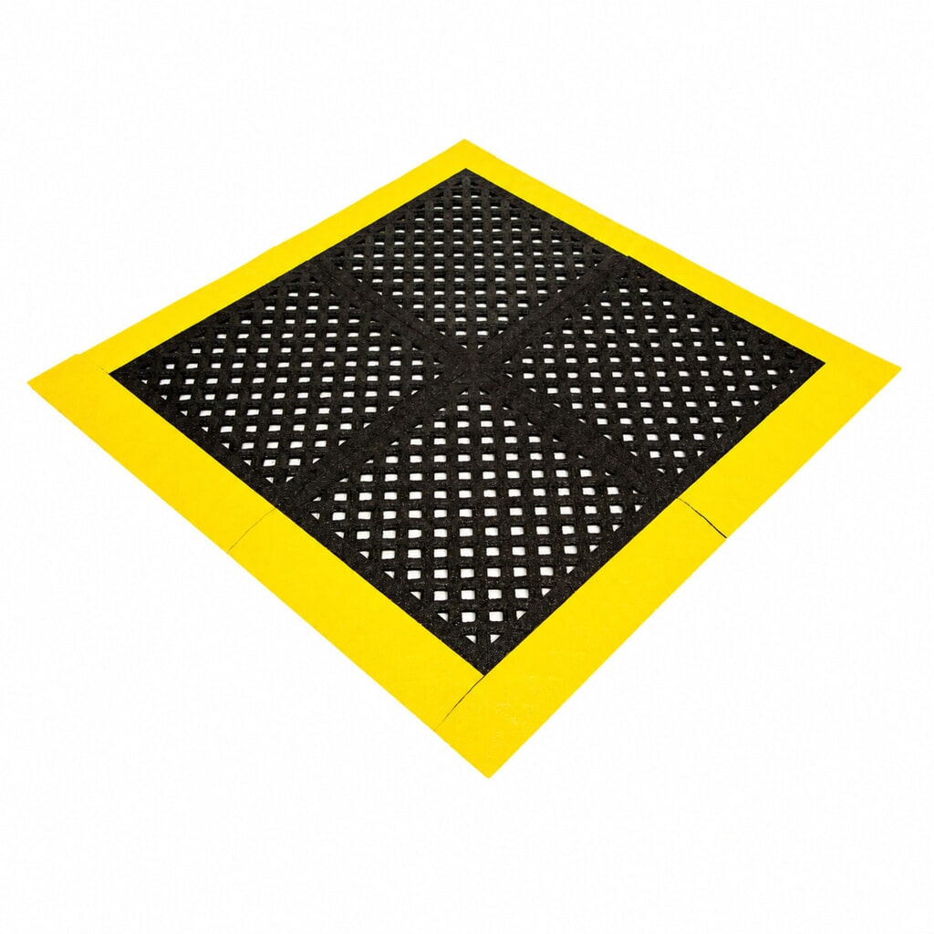 REBOURNE® Anti-Ermüdungsmatte H4, Antirutsch, gelochte Oberfläche, Arbeitsplatz-Set mit 4 Randleisten, BxL 1120 mm x 1120 mm N° de l'image du produit 2 : REBOURNE® Anti-Ermüdungsmatte H4, Antirutsch, gelochte Oberfläche, Arbeitsplatz-Set mit 4 Randleisten, BxL 1120 mm x 1120 mm