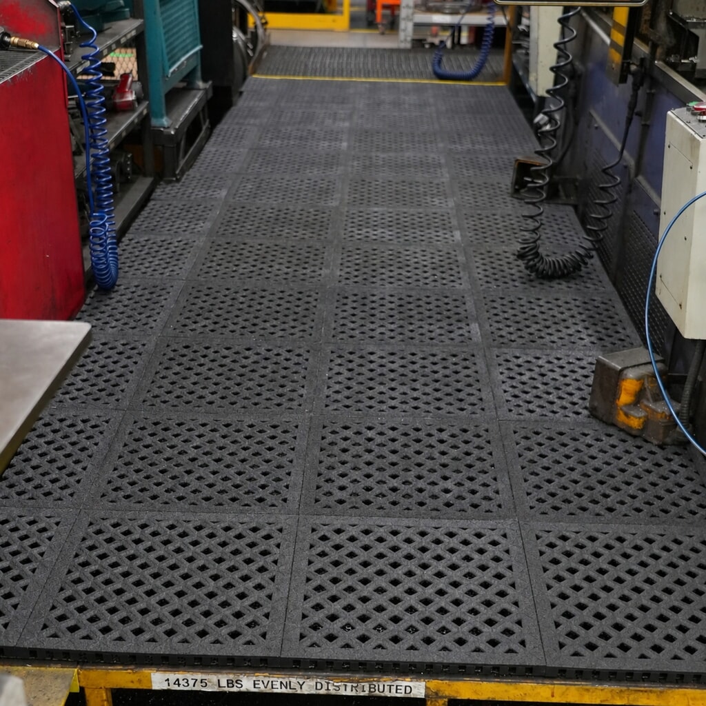 REBOURNE® Anti-Ermüdungsmatte H4, Antirutsch, gelochte Oberfläche, modulare Kachel, BxL 460 mm x 460 mm N° de l'image du produit 2 : REBOURNE® Anti-Ermüdungsmatte H4, Antirutsch, gelochte Oberfläche, modulare Kachel, BxL 460 mm x 460 mm