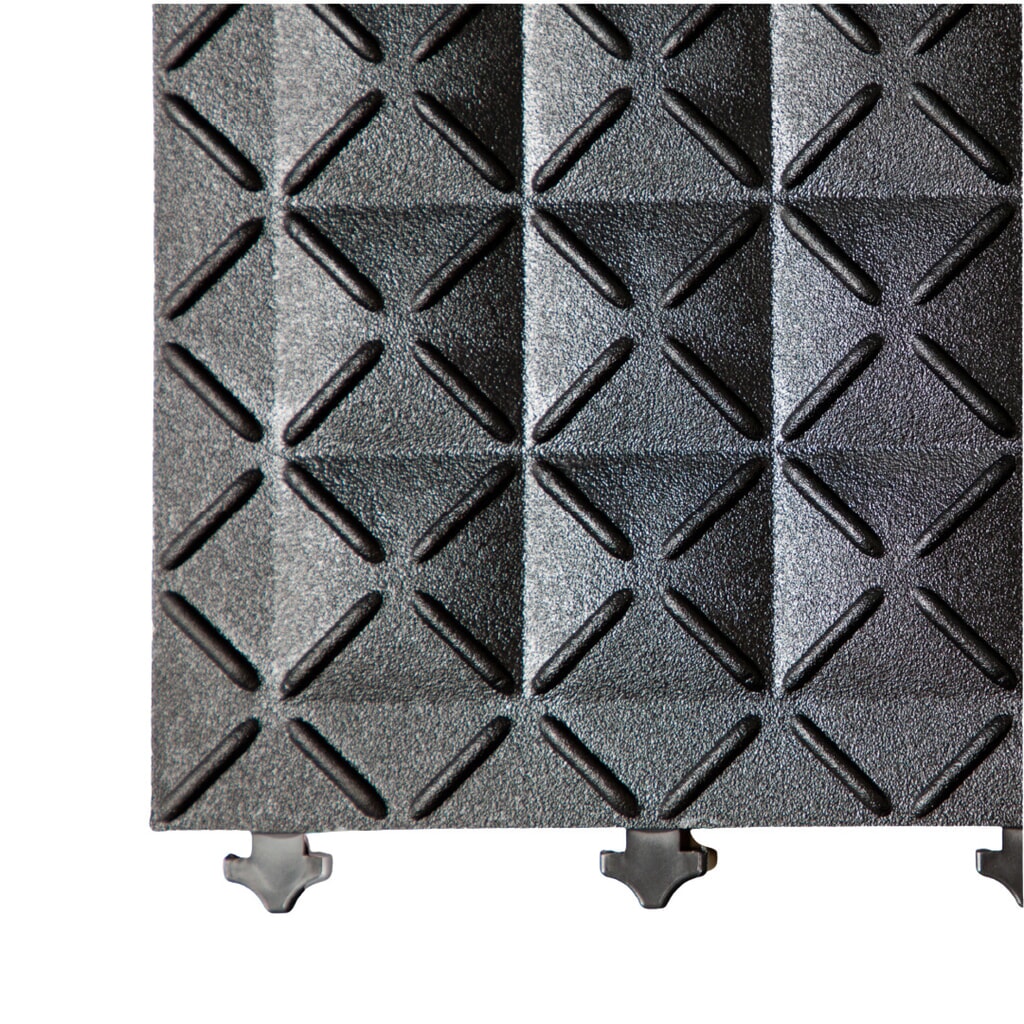 N° de l'image du produit 4 : REBOURNE® Anti-Ermüdungsmatte H1, hochbelastbar, Arbeitsplatz-Set mit 4 Randleisten, BxL 1120 mm x 1120 mm