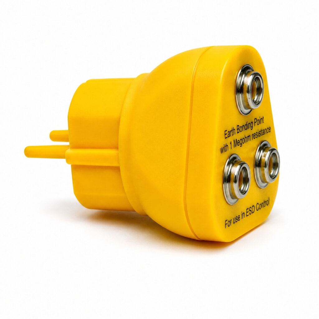 N° de l'image du produit 2 : EU-Erdungsstecker für REBOURNE® ESD-Tischauflagen