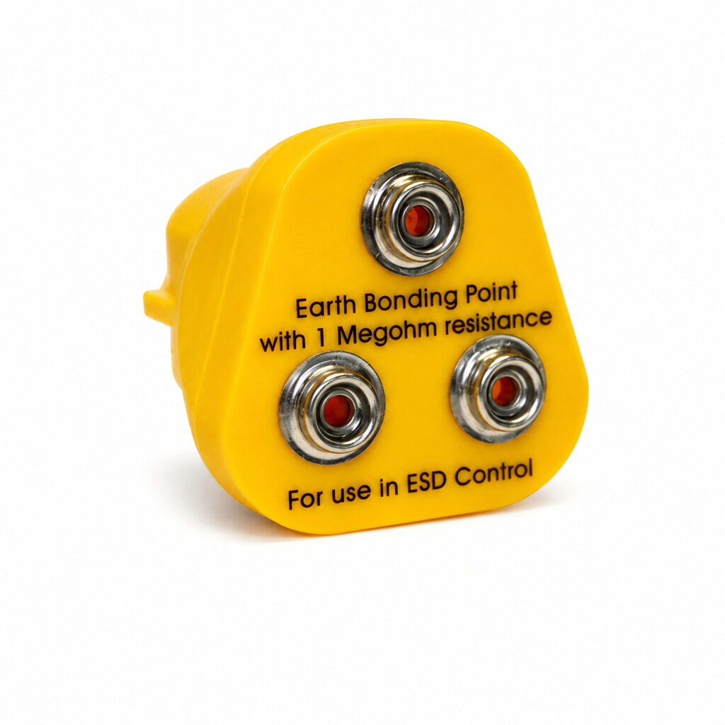 EU-Erdungsstecker für REBOURNE® ESD-Tischauflagen N° de l'image du produit 1 : EU-Erdungsstecker für REBOURNE® ESD-Tischauflagen