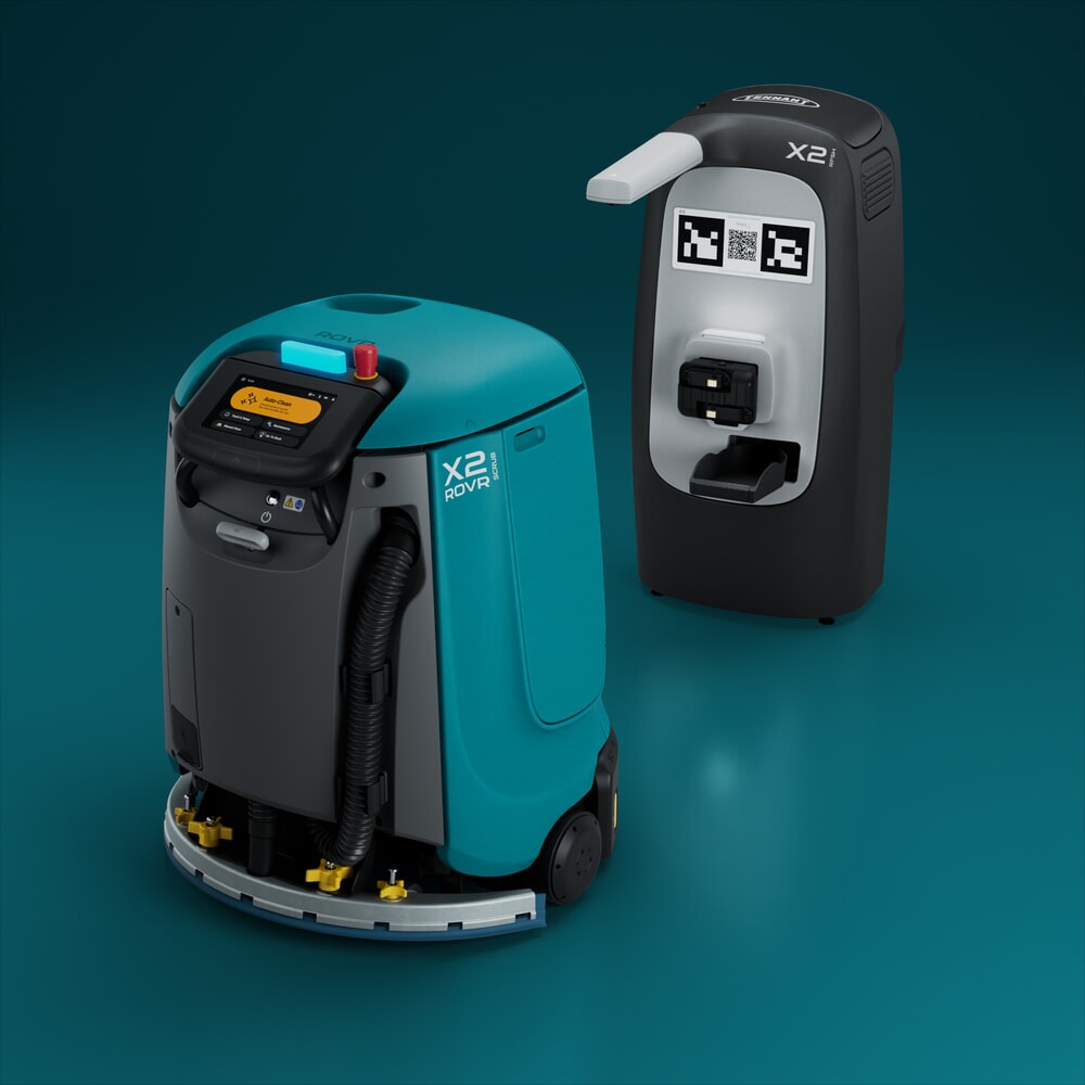 N° de l'image du produit 4 : Tennant® Reinigungsroboter X2 ROVR SCRUB, kompakte Bauweise, mit KI-Unterstützung