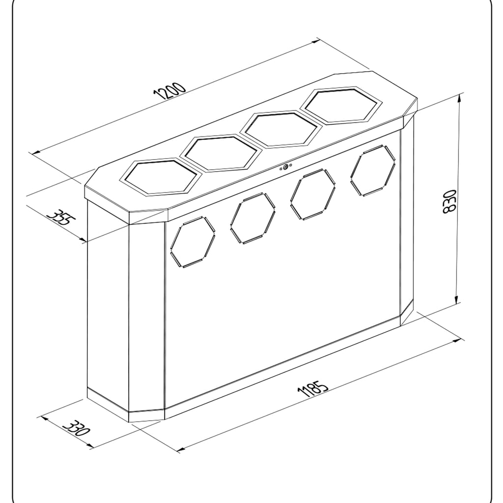 Conteneur à déchets stumpf®, Sixco 4 swing gris clair N° de l'image du produit 2 : Conteneur à déchets stumpf®, Sixco 4 swing gris clair