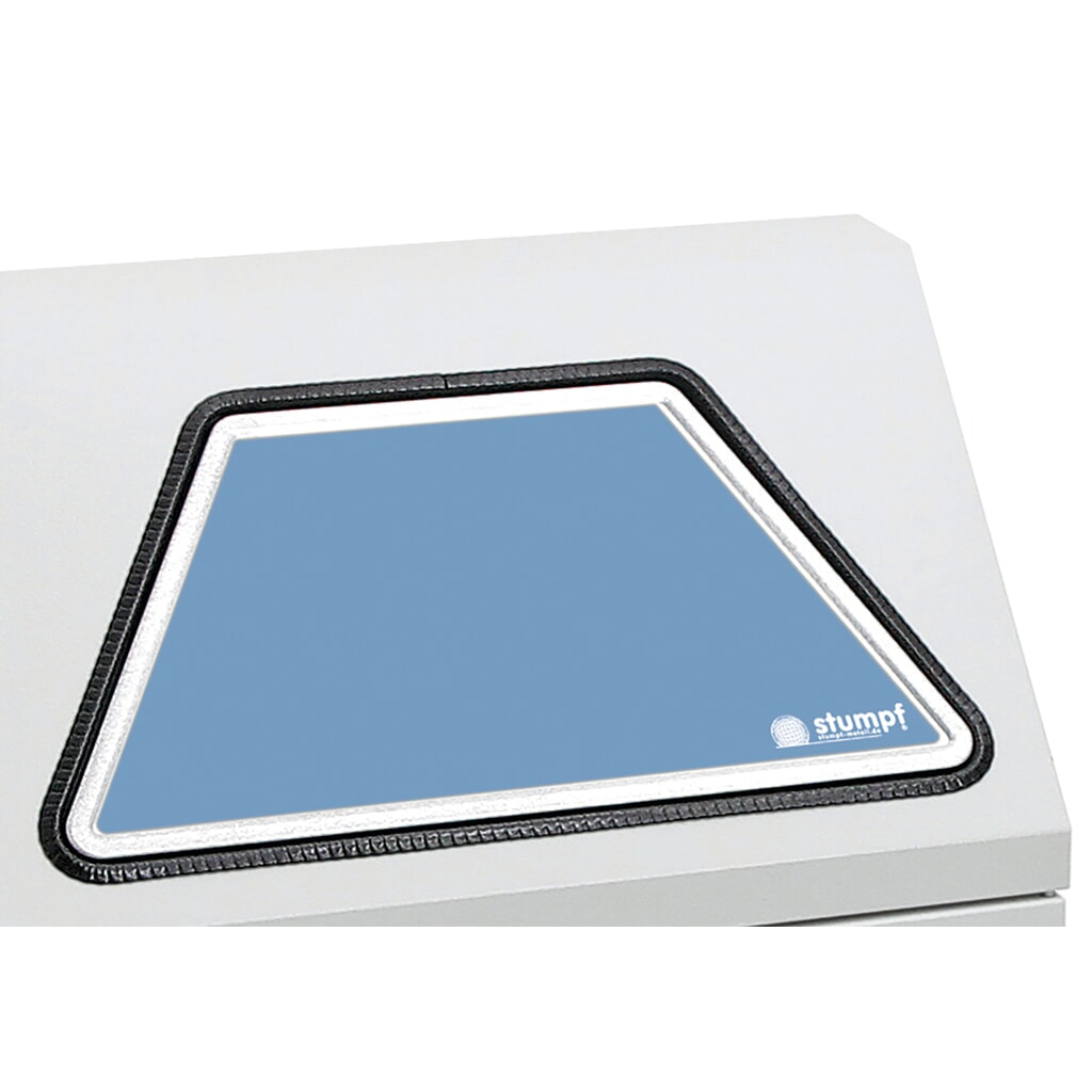 N° de l'image du produit 6 : Collecteur de matériaux stumpf® avec pédale, support pour sacs poubelle, tôle d'acier galvanisée, 45 litres, gris clair