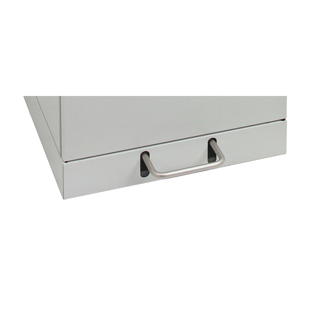 N° de l'image du produit 9 : Collecteur de matériaux stumpf® avec pédale, support pour sacs poubelle, tôle d'acier galvanisée, 45 litres, gris clair