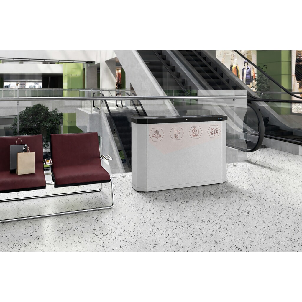 N° de l'image du produit 4 : Conteneur à déchets stumpf®, Sixco 4 swing gris clair