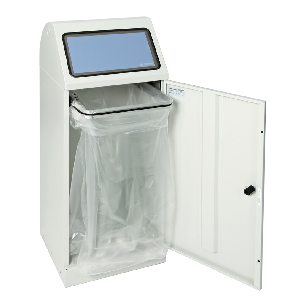 Collecteur de recyclage stumpf®, 70 litres, avec porte battante et support pour sac poubelle N° de l'image du produit 2 : Collecteur de recyclage stumpf®, 70 litres, avec porte battante et support pour sac poubelle